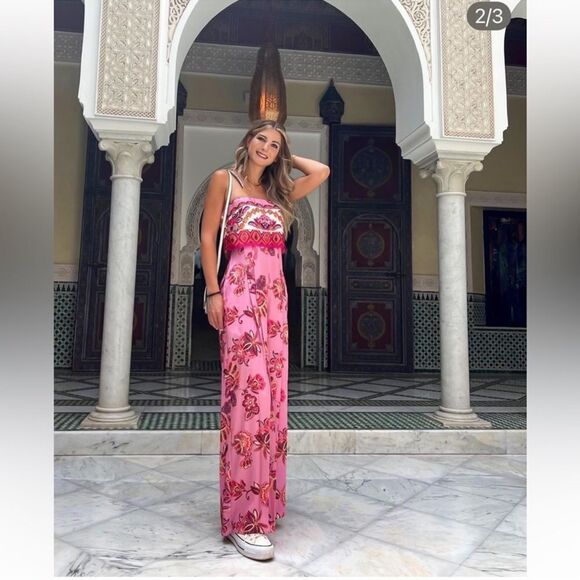 Zara blogger favorite strapless wide leg jumpsuit NWT - Picture 3 of 12